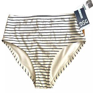 DSG Dick's Sporting Goods Women's Bikini Bottoms Black & White Stripe XS NWT